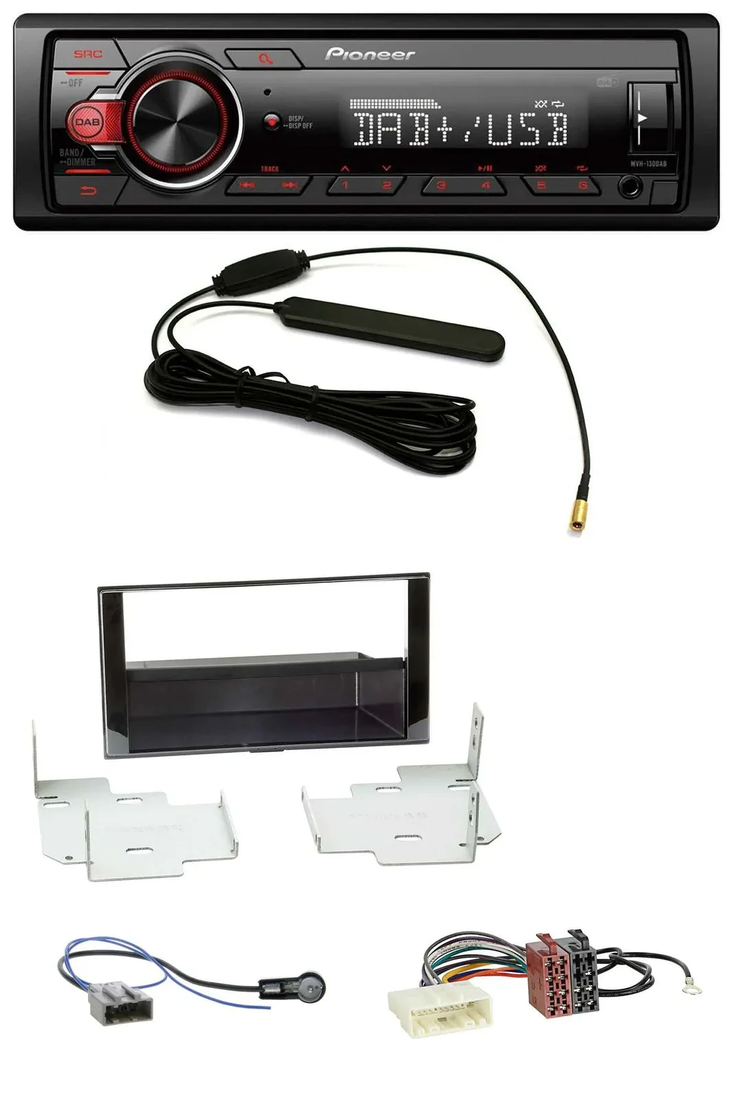 Pioneer MP3 DAB 1DIN AUX USB Autoradio für Nissan Micra (2013-2017) piano