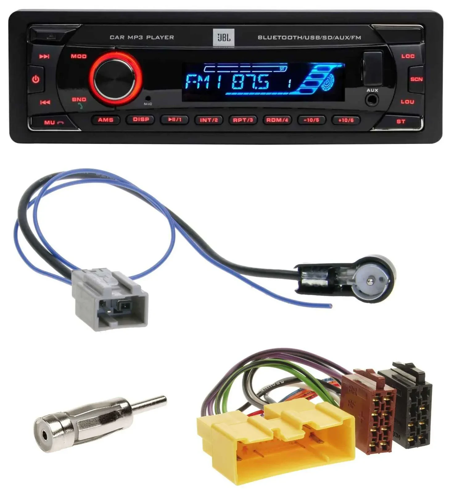 JBL AUX MP3 USB Bluetooth SD Autoradio für Mazda 2 (DY, 2003-2007)