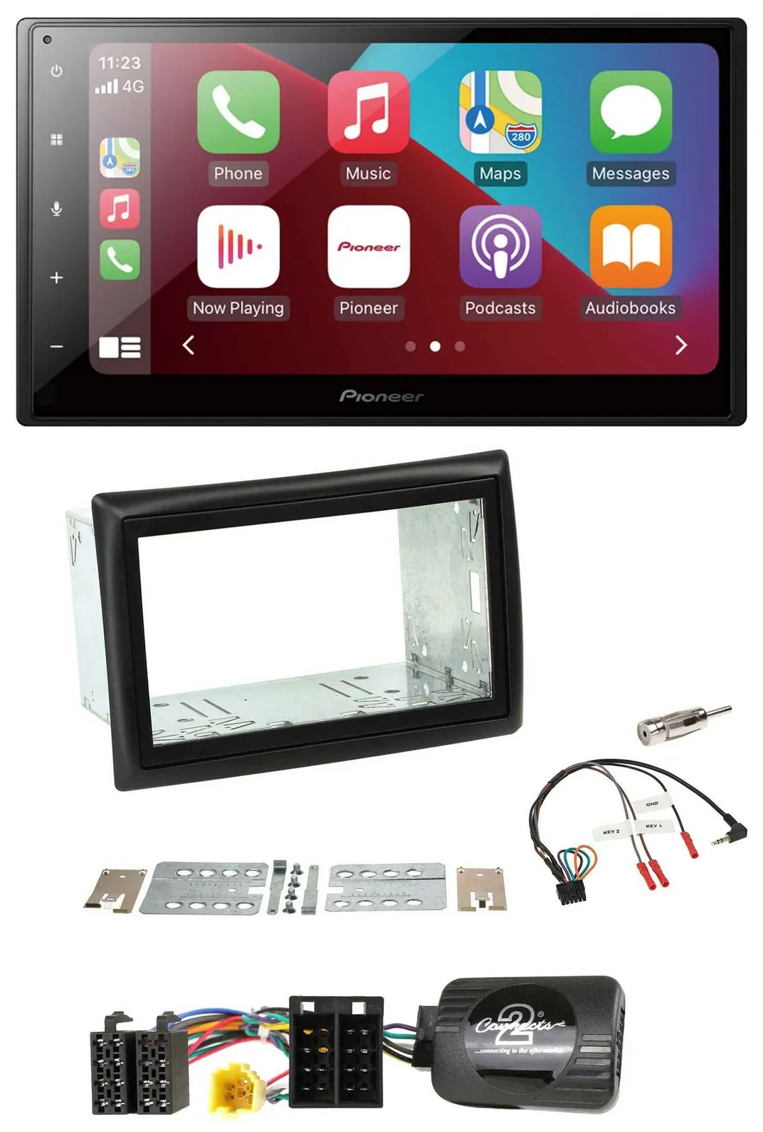 Pioneer USB Lenkrad DAB 2DIN Bluetooth Autoradio für Renault Megane II 2005-2008
