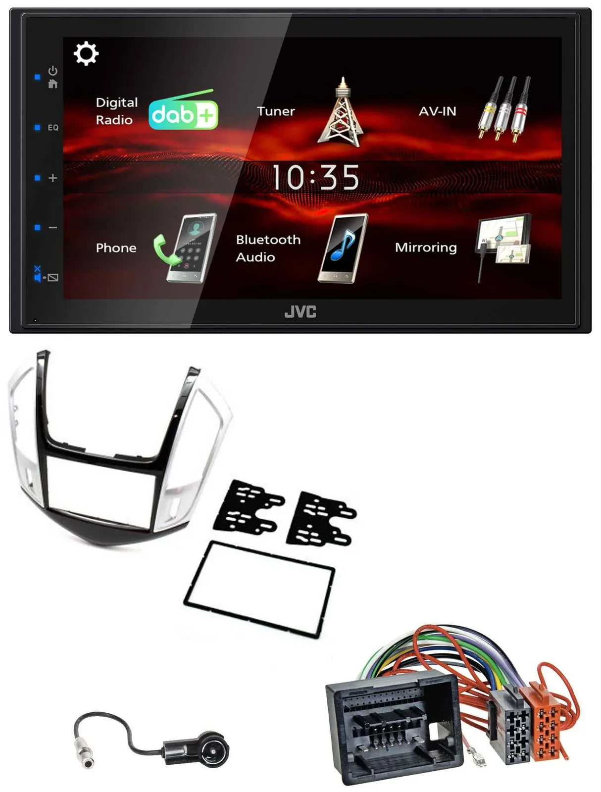JVC USB Bluetooth MP3 DAB 2DIN Autoradio für Chevrolet Cruze 2011-2016
