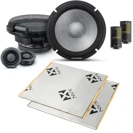 Alpine R2-S65C 200W 6.5" Car Component Speakers + Sound Damping