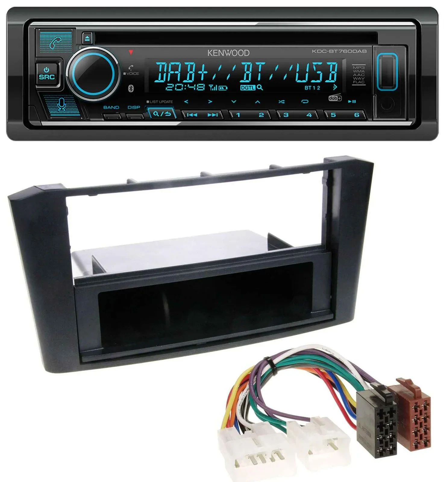Kenwood MP3 Bluetooth DAB USB CD Autoradio für Toyota Avensis T25 (2003-2009)