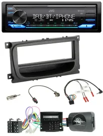 JVC Bluetooth DAB USB Lenkrad Autoradio für Ford C-Max Focus Can 07-10 Galaxy Ab