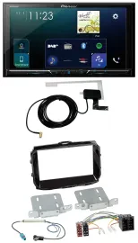 Автомагнитола 2DIN для Alfa Romeo Pioneer DAB, USB, MP3, Bluetooth, черный глянец
