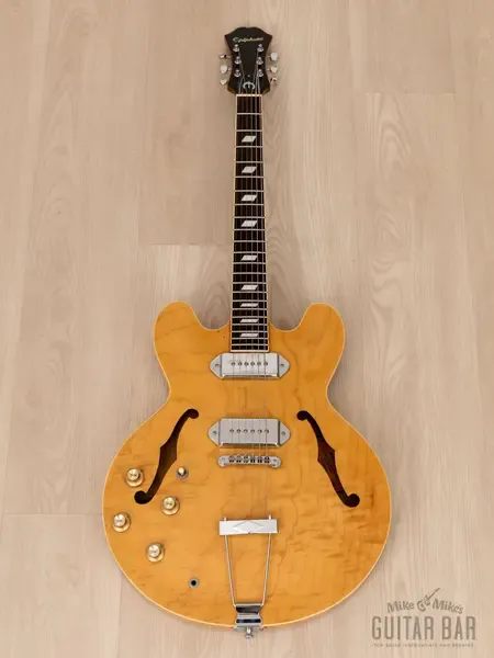 Полуакустическая электрогитара Epiphone Casino Left-Handed Natural Korea 2004 w/ 1 11/16" Nut, Case & Tag