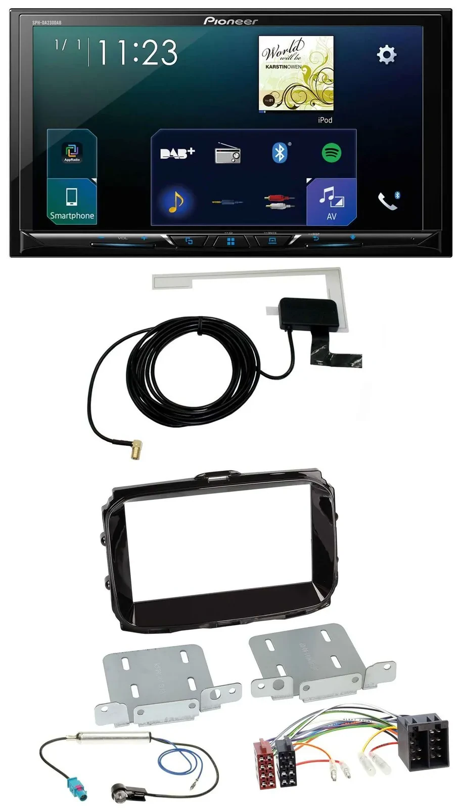 Автомагнитола 2DIN для Alfa Romeo Pioneer DAB, USB, MP3, Bluetooth, черный глянец