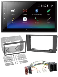 Автомагнитола Pioneer 2DIN, USB, Bluetooth, DAB, MP3, черный, для Iveco Daily 2006–2014