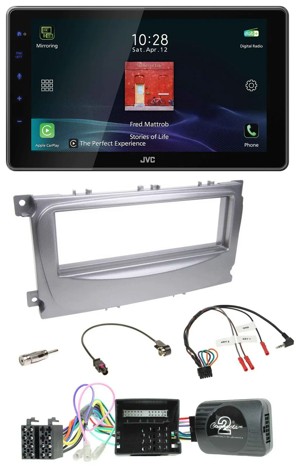 Автомагнитола JVC DAB, Bluetooth, USB для Ford Galaxy/C-Max/Focus (CAN-Bus, 2007)