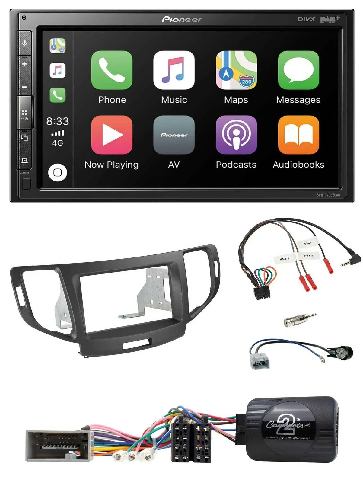 Pioneer USB Lenkrad DAB 2DIN Bluetooth Autoradio für Honda Accord 2008-2015 anth