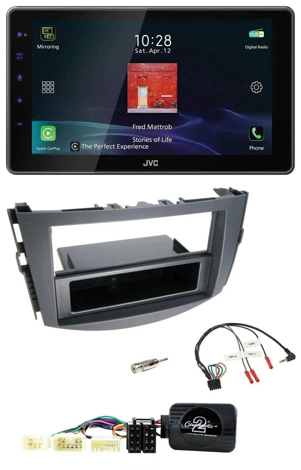JVC DAB Lenkrad Bluetooth USB Autoradio für Toyota RAV-4 2006-2011