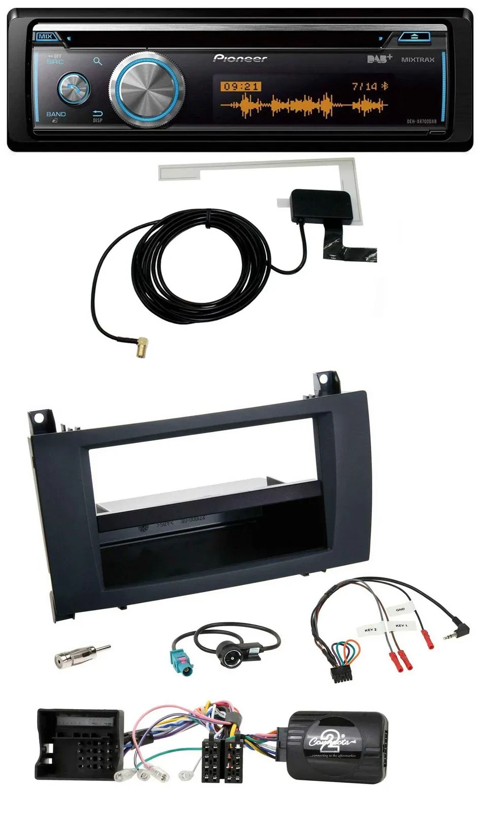 Автомагнитола Pioneer Bluetooth DAB USB CD для Mercedes SLK R171 (2004–2011)