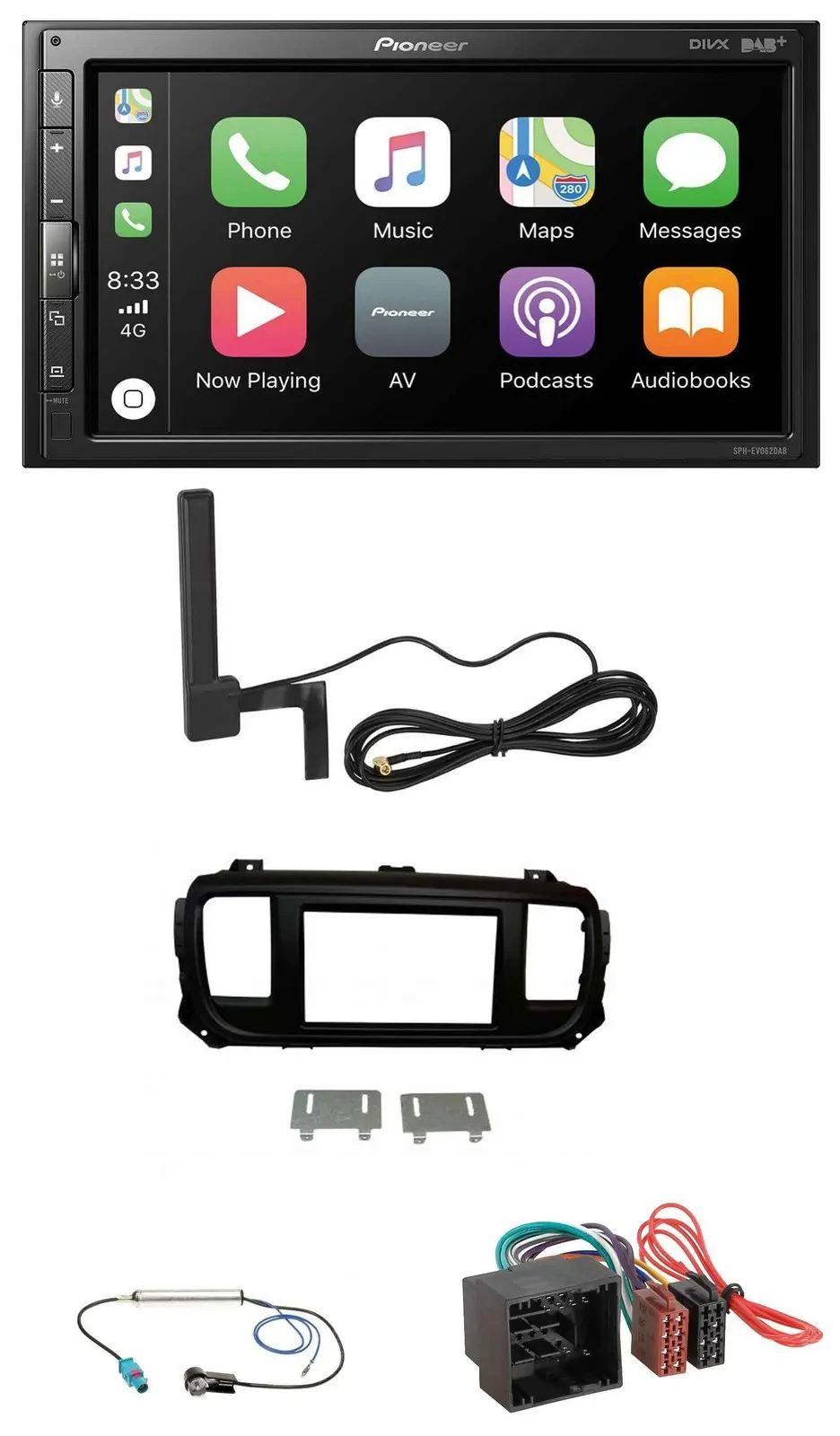Автомагнитола Pioneer 2-DIN, Bluetooth, DAB, USB, MP3 для Citroen Jumpy Spacetourer (с 2020)
