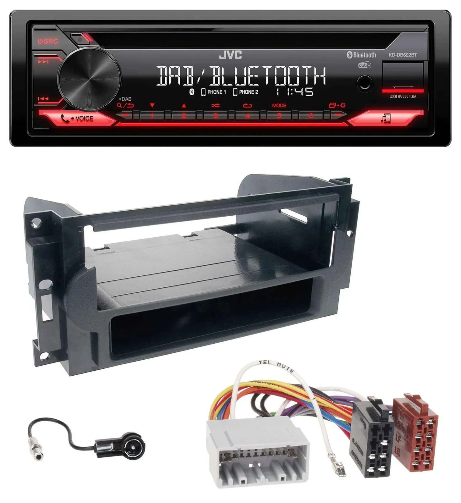 JVC CD DAB USB Bluetooth MP3 Autoradio für Chrysler PT Cruiser 300C Dodge Jeep C