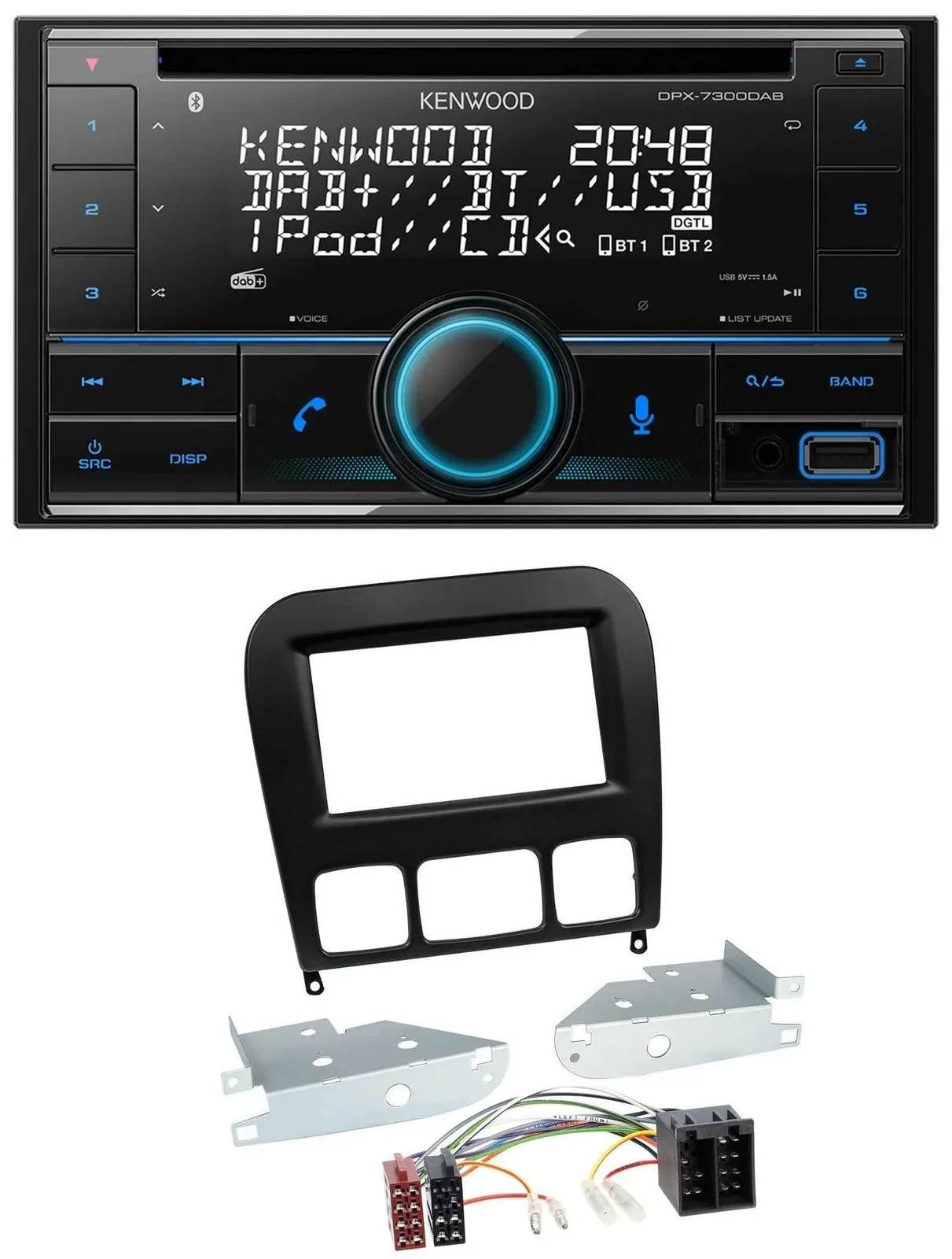 Автомагнитола Kenwood 2-DIN CD DAB USB MP3 Bluetooth для Mercedes S-Class (1998–2005)