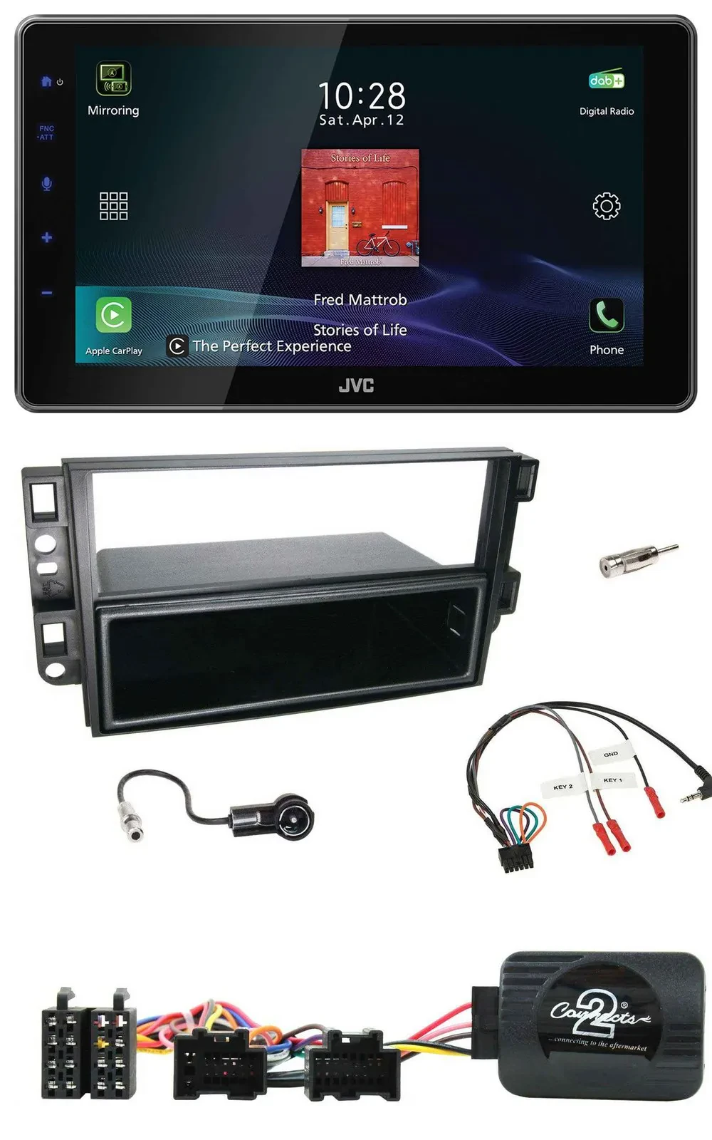 JVC DAB Lenkrad Bluetooth USB Autoradio für Chevrolet Aveo Captiva 2006-2011