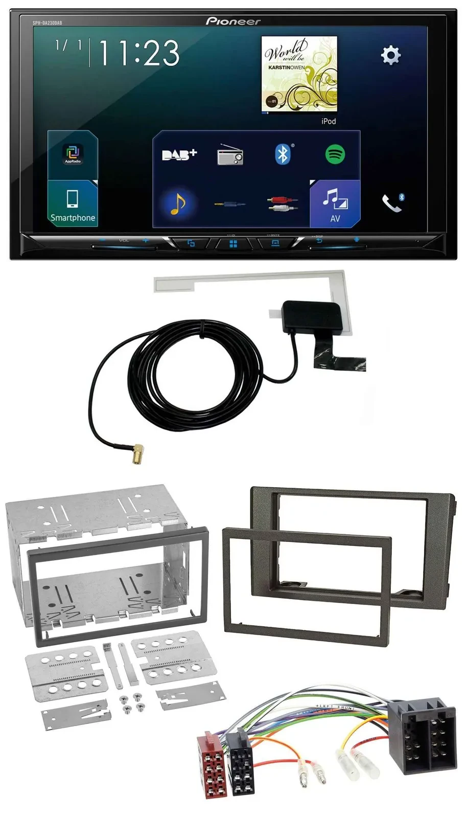 Pioneer 2DIN DAB USB MP3 Bluetooth Autoradio für Iveco Daily 06-14 dunkelgrau