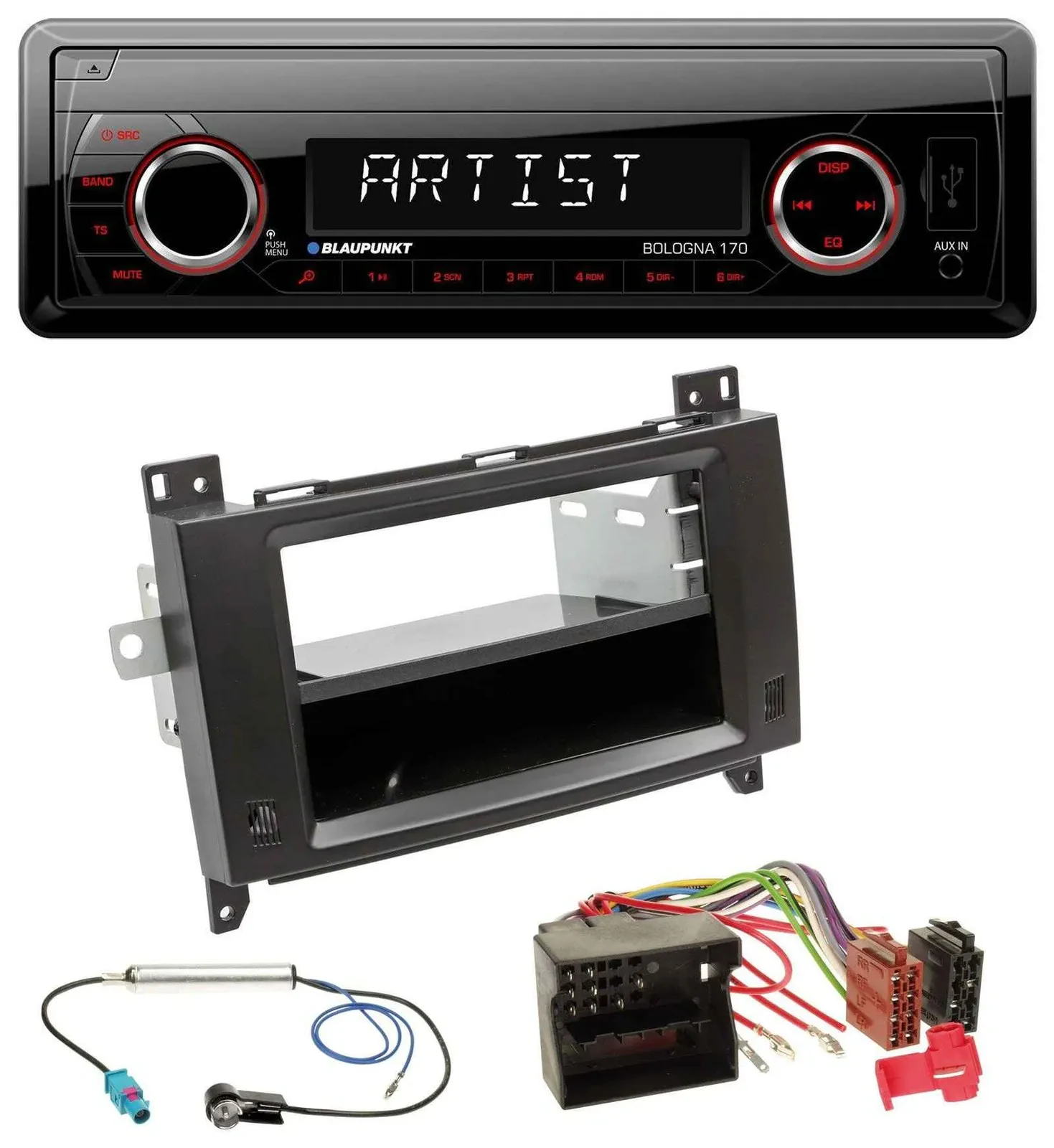 Blaupunkt SD USB 1DIN MP3 AUX Autoradio für Mercedes Viano Vito 06-14 schwarz