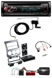 Автомагнитола Pioneer DAB, CD, USB, Bluetooth для Mazda 5 CR 2005–2010 серебристая