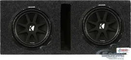 (2) Kicker 12" Comp 43C124 600W Subwoofers+Vented Dual Sub Box Enclosure Package