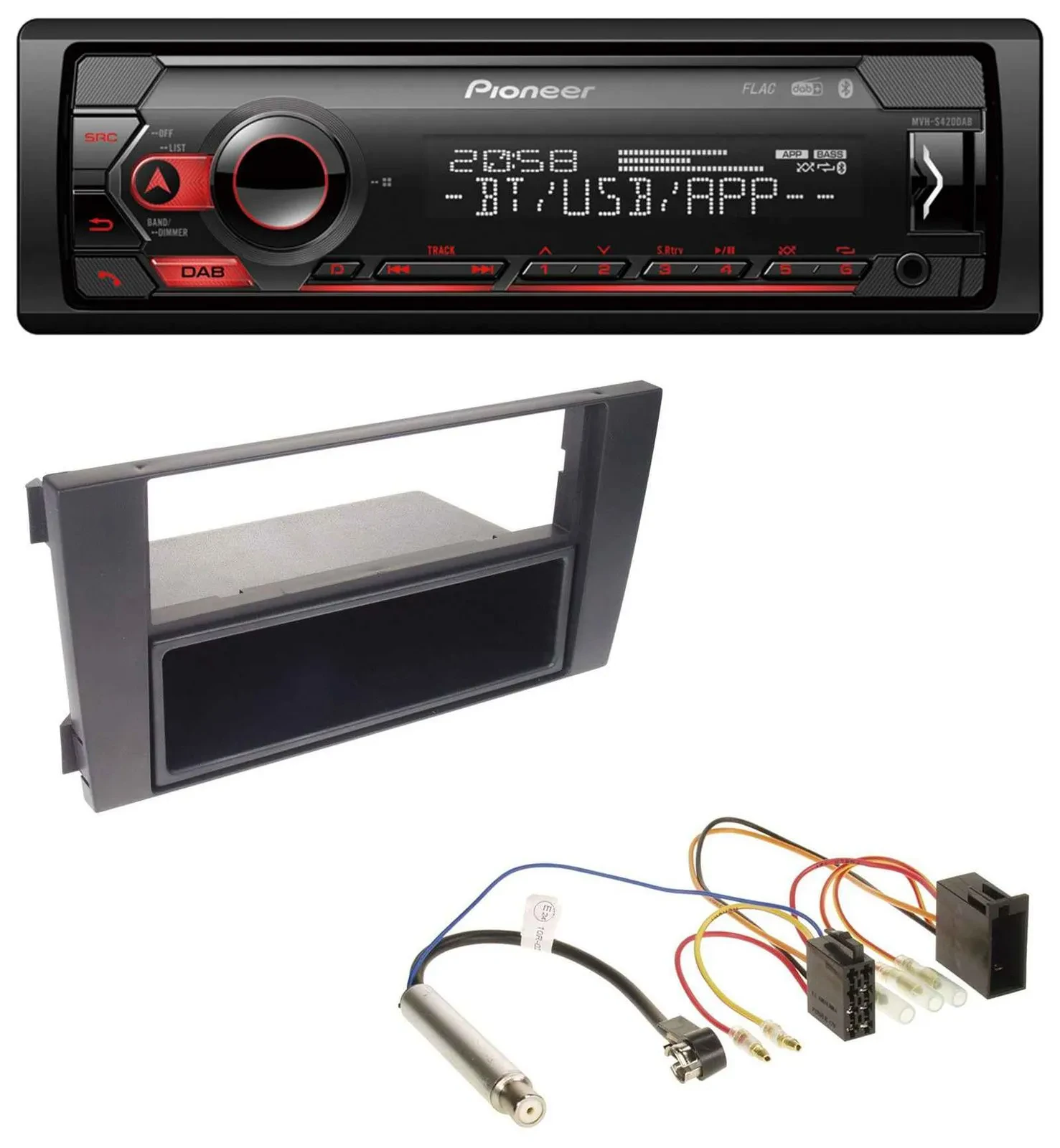 Автомагнитола для Audi A6 C5 (2001–2005) Pioneer MP3, USB, DAB, Bluetooth, ISO