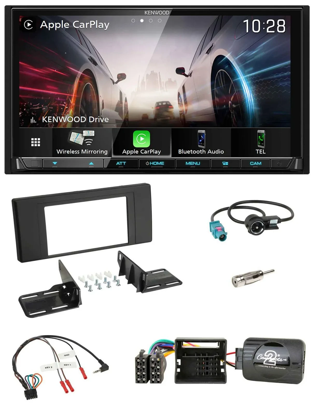 Kenwood Lenkrad 2DIN USB DAB Bluetooth Autoradio für BMW X5 E53 2000-2006