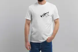 Футболка Popmerch MWXS67 "Violin" белая, мужская, размер XS