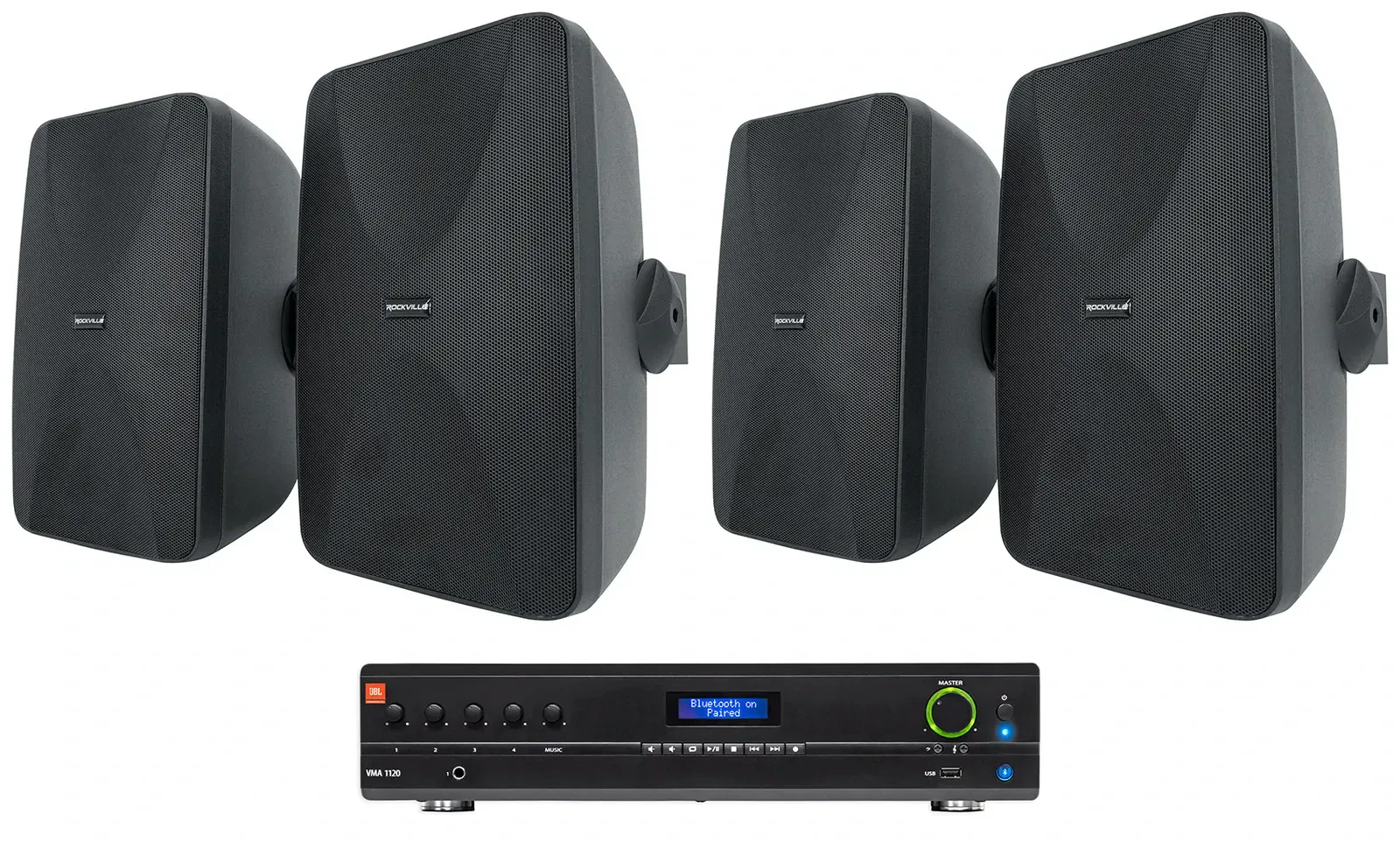 Настенная акустика JBL WET-6525B Black с усилителем (4 штуки)