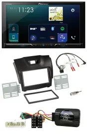Pioneer Lenkrad Bluetooth USB 2DIN DAB Autoradio für Isuzu D-Max ab 12 dunkelgra