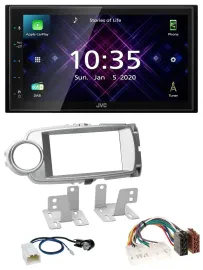 JVC DAB 2DIN MP3 Bluetooth USB Autoradio für Toyota Yaris 2011-2014 silber