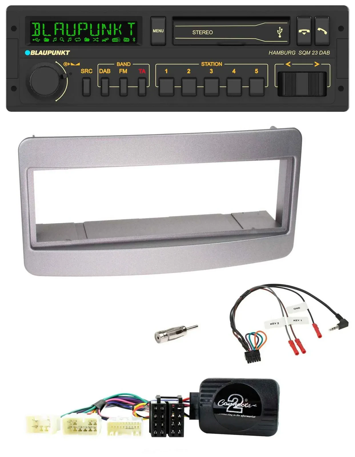 Blaupunkt USB DAB Bluetooth Lenkrad Autoradio für Toyota RAV 4 2001-2006 dunkels