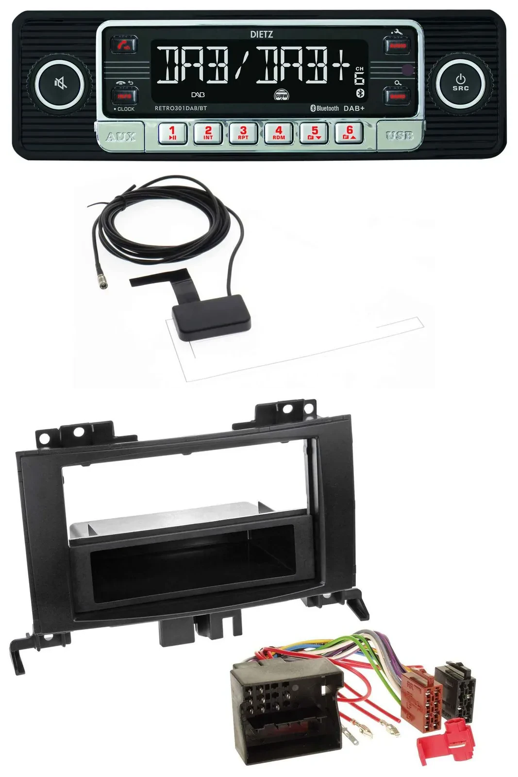 Dietz DAB Bluetooth USB MP3 Autoradio für Mercedes Sprinter ab 06 Rubbertouch