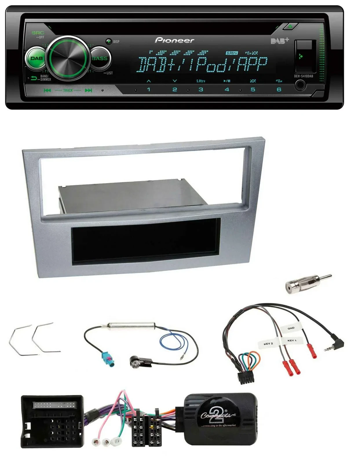 Pioneer USB MP3 DAB Lenkrad CD Autoradio für Opel Astra H Zafira B Corsa D matt-