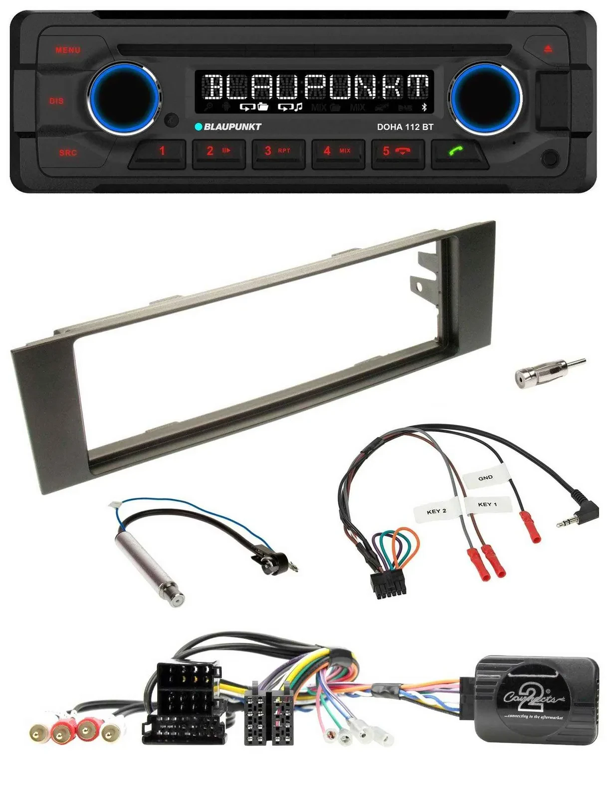 Blaupunkt Lenkrad MP3 CD Bluetooth USB Autoradio für Audi A3 (2003-2006)