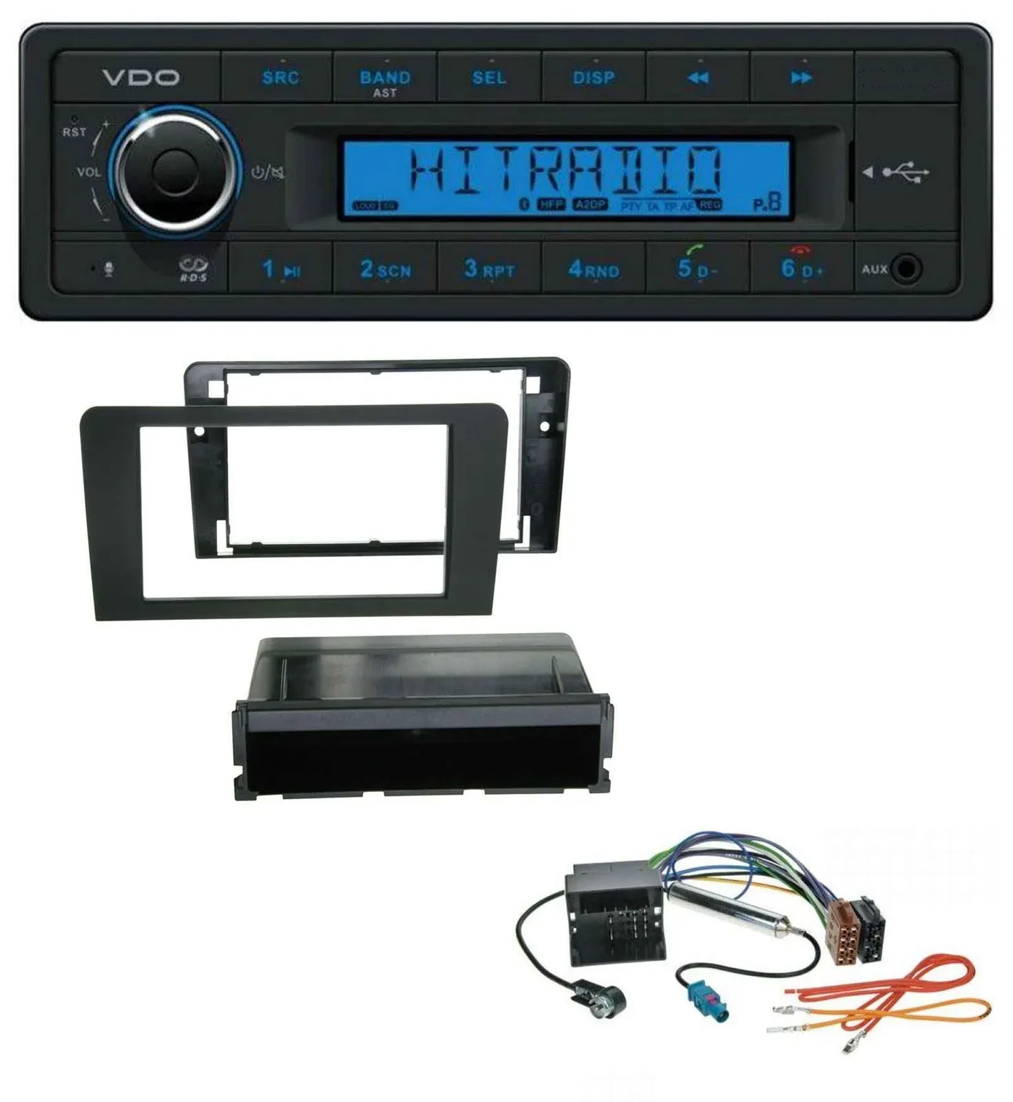 VDO AUX Bluetooth USB MP3 Autoradio für Audi A3 8P 03-12 Symphony Quadlock