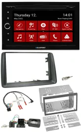 Blaupunkt 2DIN Lenkrad Bluetooth USB TMC DAB Navigation für Fiat Panda 2007-2012