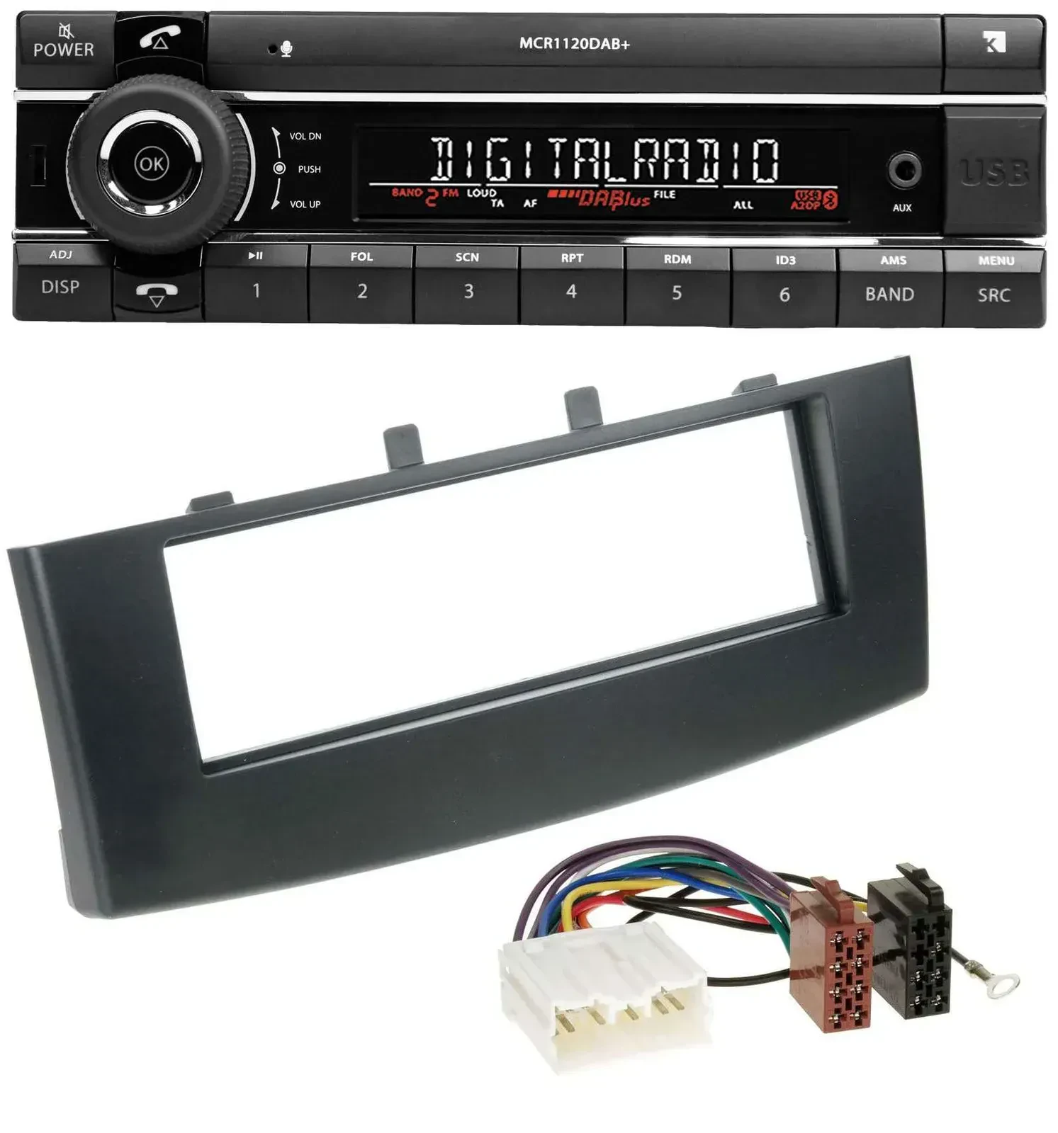 Kienzle Bluetooth MP3 USB DAB Autoradio für Mitsubishi Colt (ab 2009)
