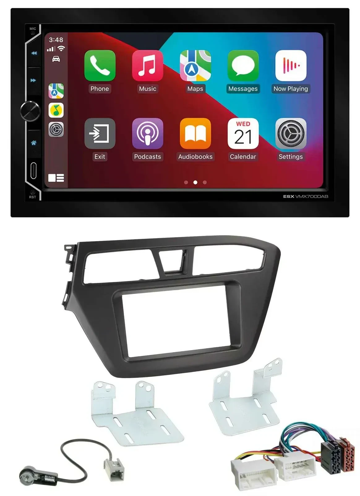 ESX 2DIN DAB USB MP3 Bluetooth Autoradio für Hyundai i20 (2014-2020)