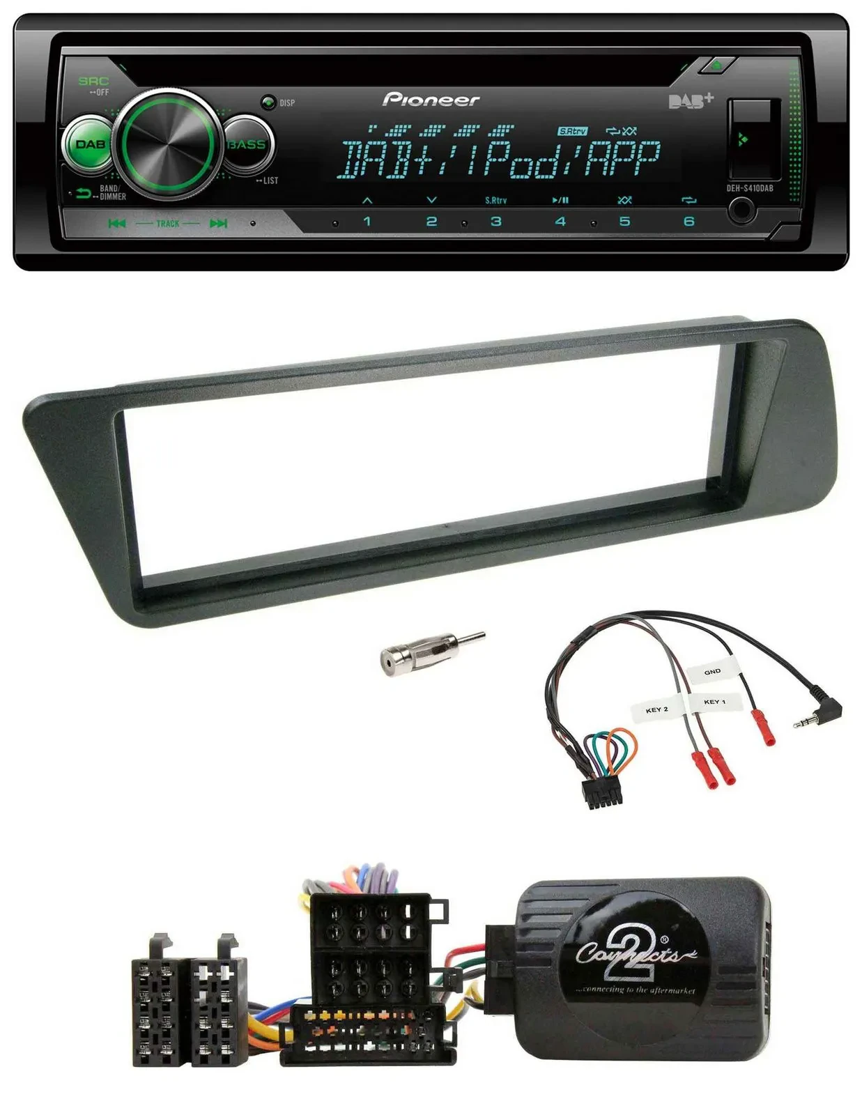 Pioneer USB MP3 DAB Lenkrad CD Autoradio für Peugeot 306 1998-2001