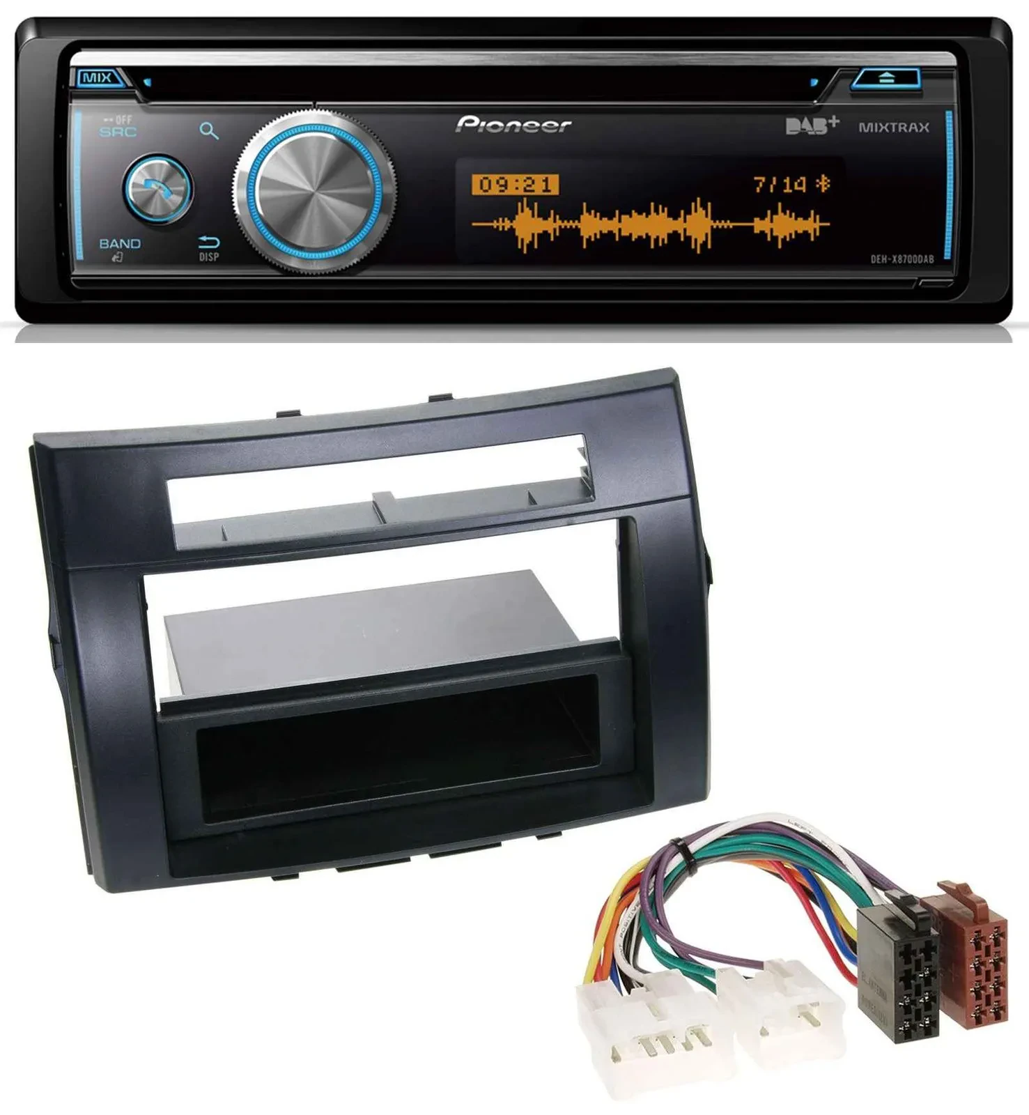 Автомагнитола Pioneer DAB, CD, USB, Bluetooth, MP3 для Toyota Corolla Verso 2004–2009, черная