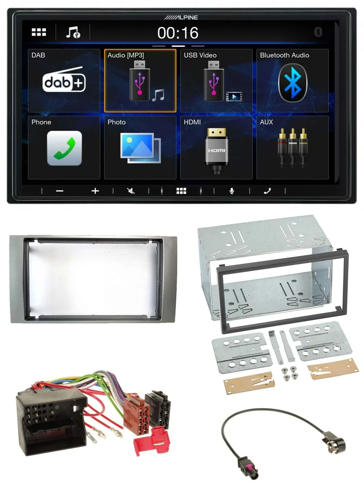 Alpine Bluetooth 2DIN MP3 DAB USB Autoradio für Ford Galaxy Focus C-Max S-Max 03