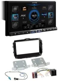 Alpine DAB 2DIN USB Bluetooth MP3 Autoradio für Alfa Romeo ISO ab 2013 piano