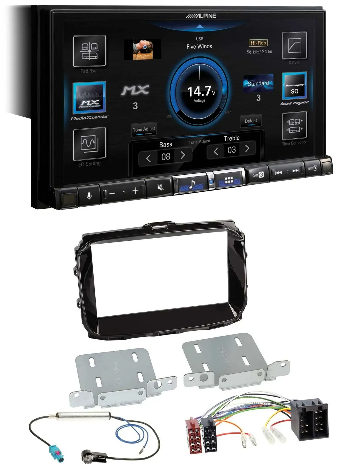 Alpine DAB 2DIN USB Bluetooth MP3 Autoradio für Alfa Romeo ISO ab 2013 piano