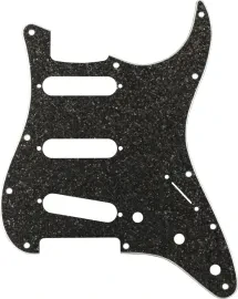 Genuine Fender Strat Hybrid Glass/Glitter S/S/S Pickguard, Dark Gray Sparkle