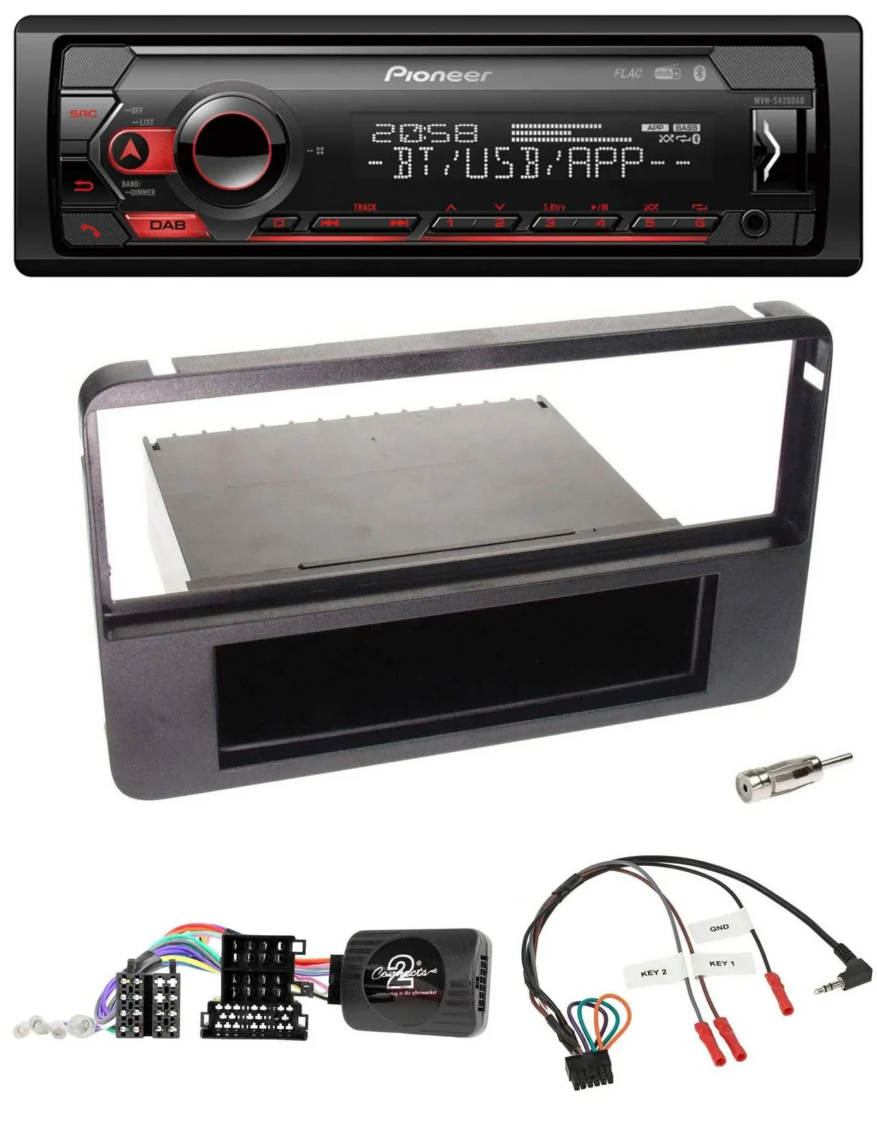 Автомагнитола Pioneer USB DAB Bluetooth для Alfa 159/Brera/Spider с поддержкой кнопок на руле