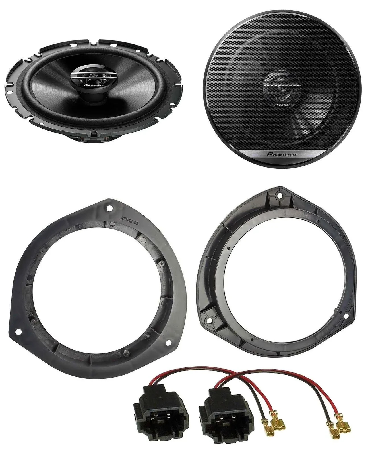 Автомобильные динамики для Hyundai i20 (с 2015) Pioneer 16.5 см (6.5"), 2‑полосные, 300 Вт, для дверей (перед/зад)