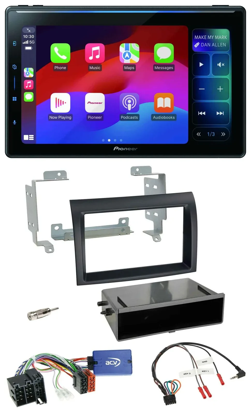 Pioneer Bluetooth DAB Lenkrad USB Autoradio für Fiat Ducato 08-11 schwarz Profi