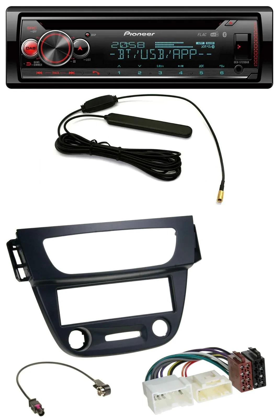 Pioneer USB DAB MP3 Bluetooth CD Autoradio für Renault Megane 3 09-14 schwarz