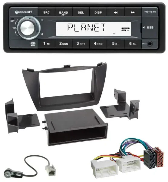 Continental USB MP3 AUX 1DIN Autoradio für Hyundai ix35 (LM, 2010-2013)