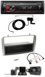 Автомагнитола Pioneer 1-DIN USB DAB MP3, совместима с кнопками на руле, для Alfa Romeo GT/147 (2007–2010), серебристая