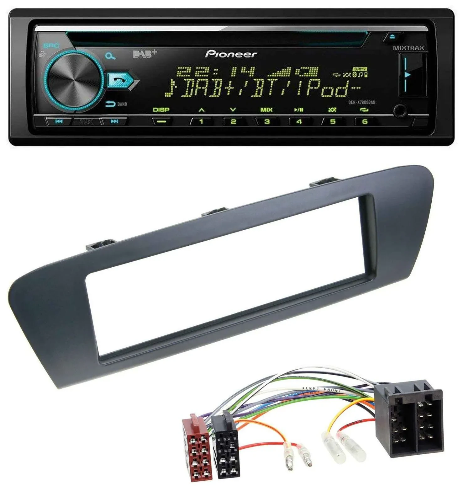Pioneer DAB MP3 CD USB Bluetooth Autoradio für Renault Scenic (ab 09) - grau